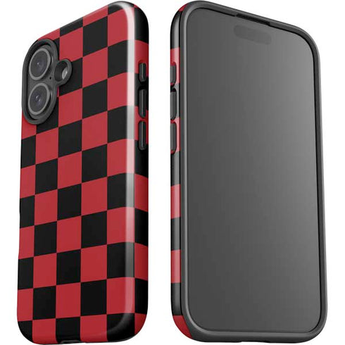 Red and Black Checkerboard iPhone 16 Impact Case