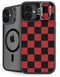 Red and Black Checkerboard iPhone 16 Kickstand Case