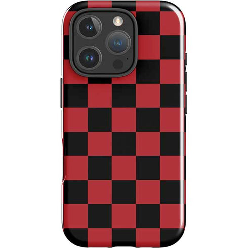 Red and Black Checkerboard iPhone 16 Pro Impact Case