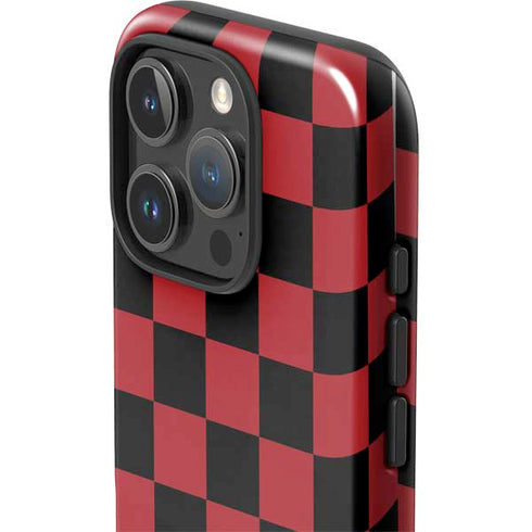 Red and Black Checkerboard iPhone 16 Pro Impact Case