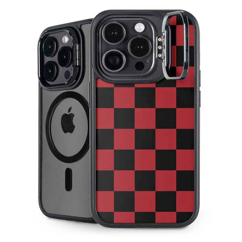 Red and Black Checkerboard iPhone 16 Pro Kickstand Case