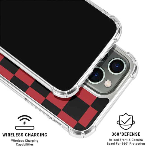 Red and Black Checkerboard iPhone 16 Pro Max Clear Case