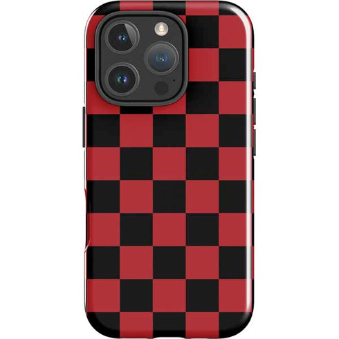 Red and Black Checkerboard iPhone 16 Pro Max Impact Case