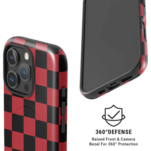 Red and Black Checkerboard iPhone 16 Pro Max Magsafe Impact Case