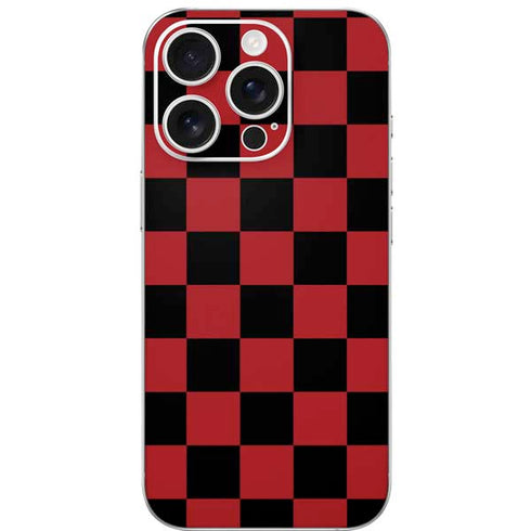 Red and Black Checkerboard iPhone 16 Pro Skin