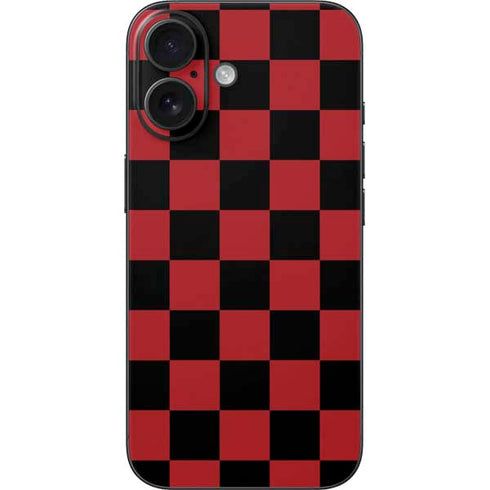 Red and Black Checkerboard iPhone 16 Skin