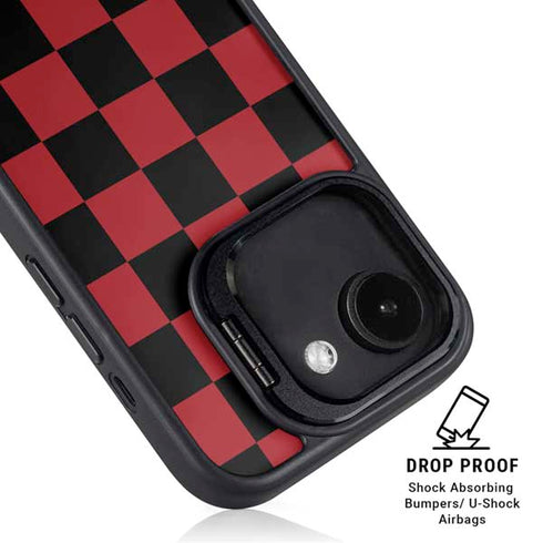 Red and Black Checkerboard iPhone 16e Kickstand Case