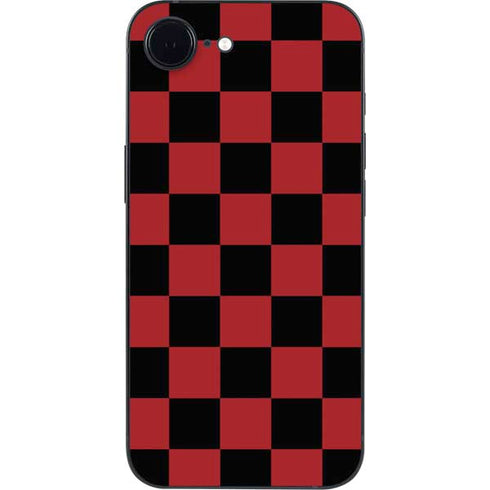 Red and Black Checkerboard iPhone 16e Skin