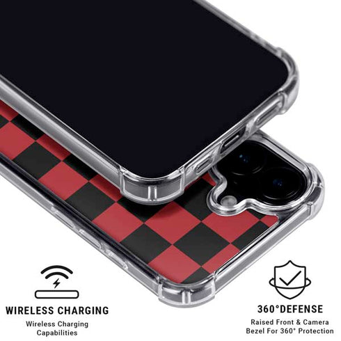 Red and Black Checkerboard iPhone 17 Clear Case