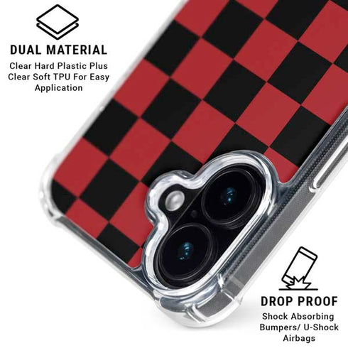 Red and Black Checkerboard iPhone 17 Clear Case