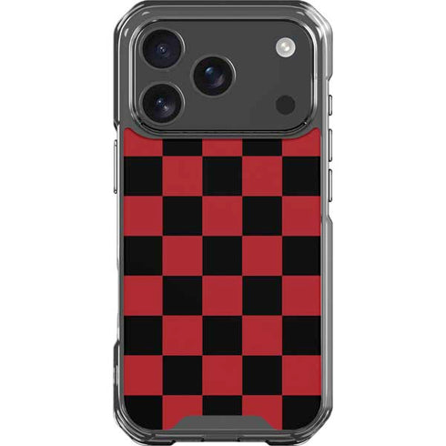 Red and Black Checkerboard iPhone 18 Pro Clear Case