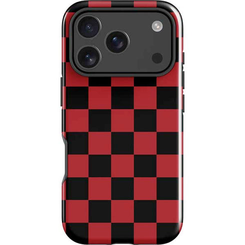 Red and Black Checkerboard iPhone 18 Pro Impact Case