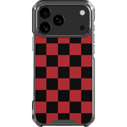 Red and Black Checkerboard iPhone 18 Pro Max Clear Case