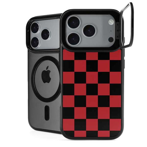Red and Black Checkerboard iPhone 18 Pro Max Kickstand Case