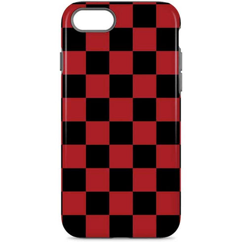 Red and Black Checkerboard iPhone Cases