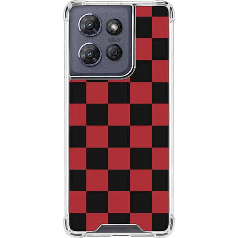 Red and Black Checkerboard Moto G 5G (2025) Clear Case
