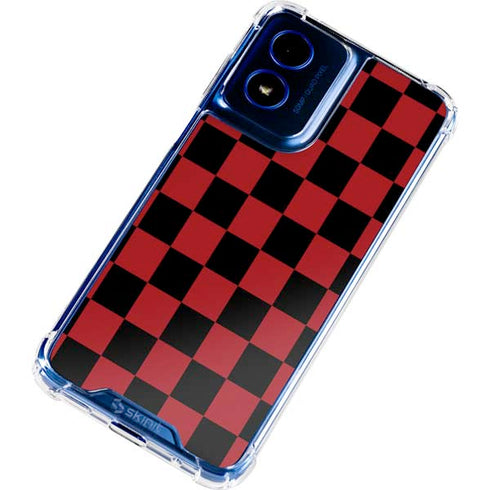 Red and Black Checkerboard Moto G 5G (2024) Clear Case