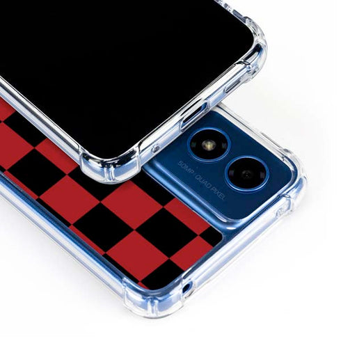 Red and Black Checkerboard Moto G 5G (2024) Clear Case