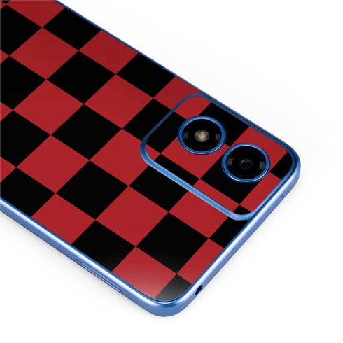 Red and Black Checkerboard Moto G Play 4G (2024) Skin