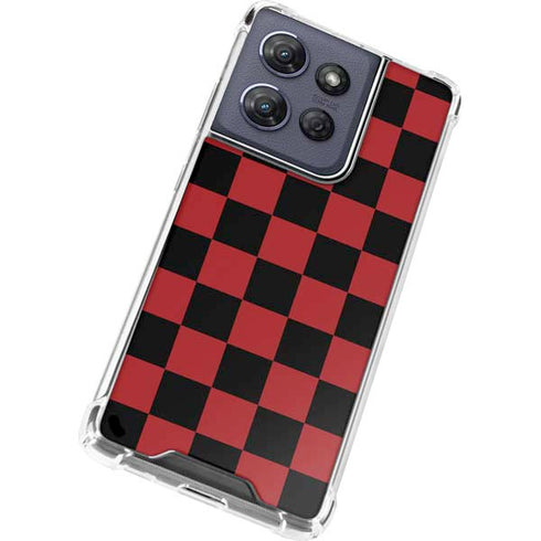 Red and Black Checkerboard Moto G Play 5G (2025) Clear Case