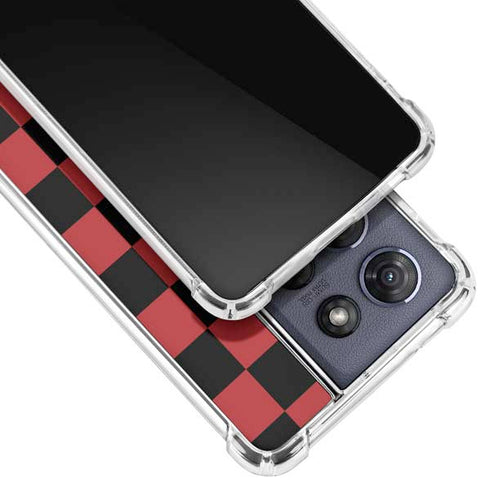 Red and Black Checkerboard Moto G Play 5G (2025) Clear Case