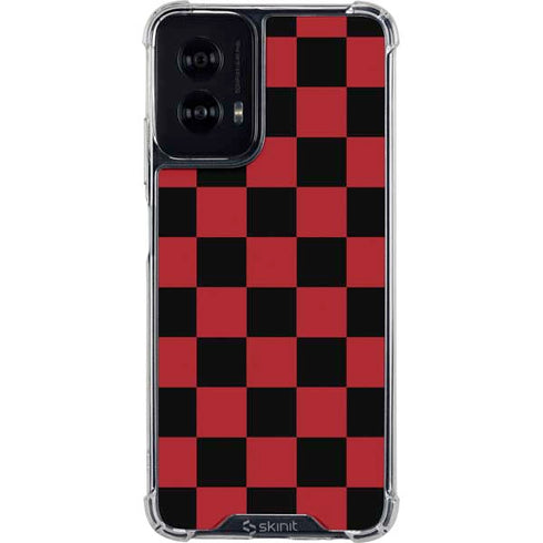 Red and Black Checkerboard Moto G Power 5G (2024) Clear Case
