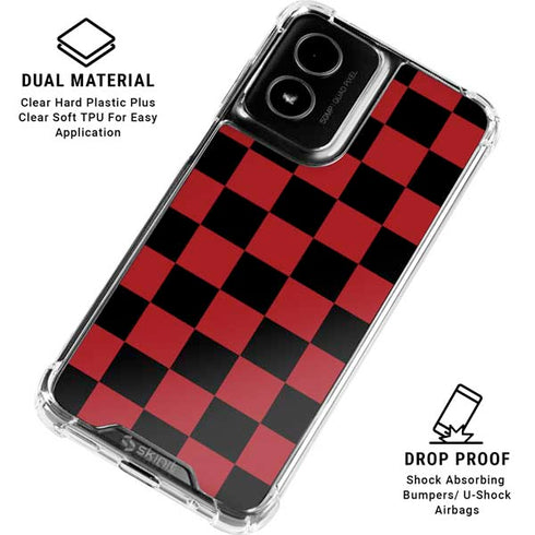Red and Black Checkerboard Moto G Power 5G (2024) Clear Case