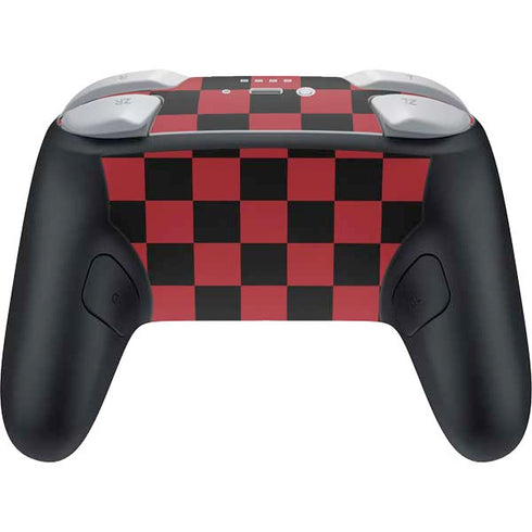 Red and Black Checkerboard Nintendo Switch 2 (2025) Pro Controller Skin