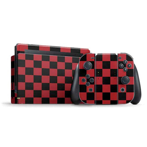 Red and Black Checkerboard Nintendo Skins