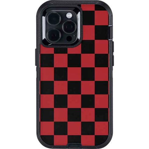 Red and Black Checkerboard Otterbox Defender iPhone Skin