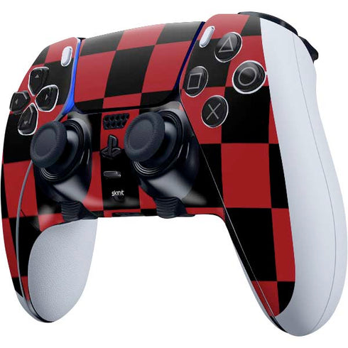 Red and Black Checkerboard PS5 DualSense Edge Pro Controller Skin