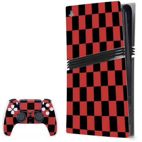 Red and Black Checkerboard PlayStation PS5 Skins
