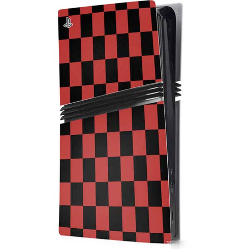 Red and Black Checkerboard PS5 Pro Console Skin