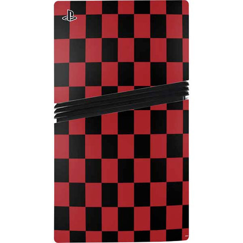 Red and Black Checkerboard PS5 Pro Console Skin