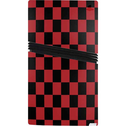Red and Black Checkerboard PS5 Pro Console Skin