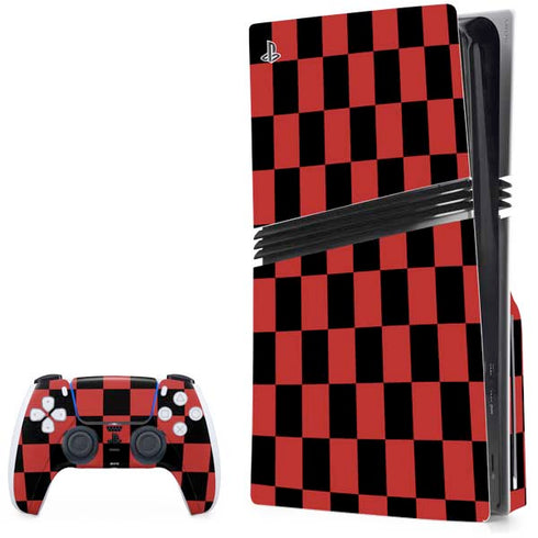 Red and Black Checkerboard PlayStation PS5 Skins