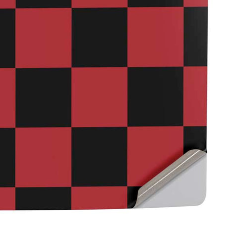 Red and Black Checkerboard PS5 Pro Disk Console Skin