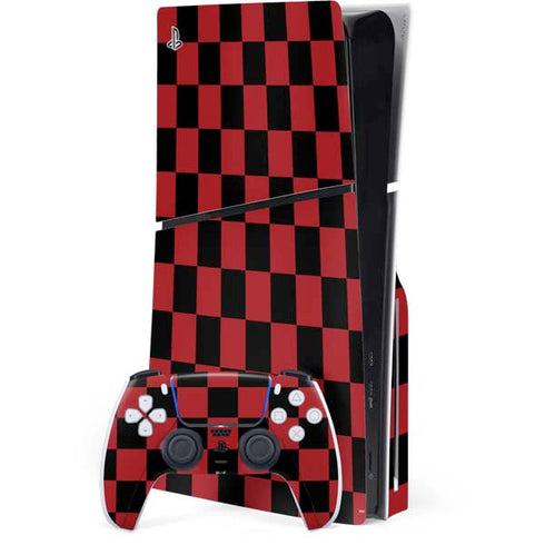 Red and Black Checkerboard PlayStation PS5 Skins
