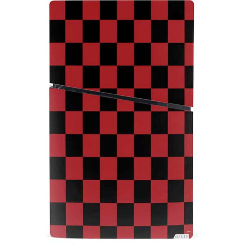 Red and Black Checkerboard PS5 Slim Digital Edition Console Skin