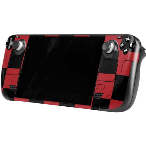 Red and Black Checkerboard Steam Deck Handheld Gaming Computer OLED Skin