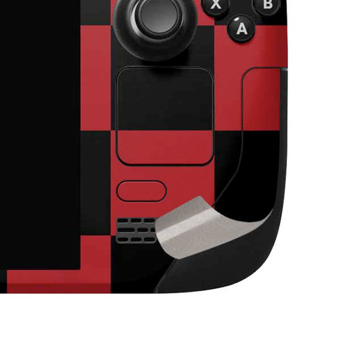 Red and Black Checkerboard Steam Deck Handheld Gaming Computer OLED Skin