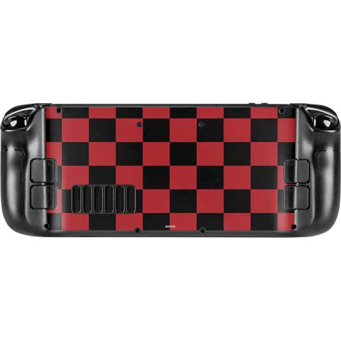 Red and Black Checkerboard Steam Deck Handheld Gaming Computer Skin