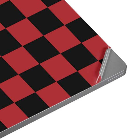 Red and Black Checkerboard Laptop Skins