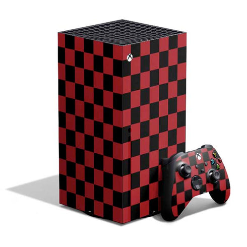 Red and Black Checkerboard XBox Series X Digital Edition Bundle Skin