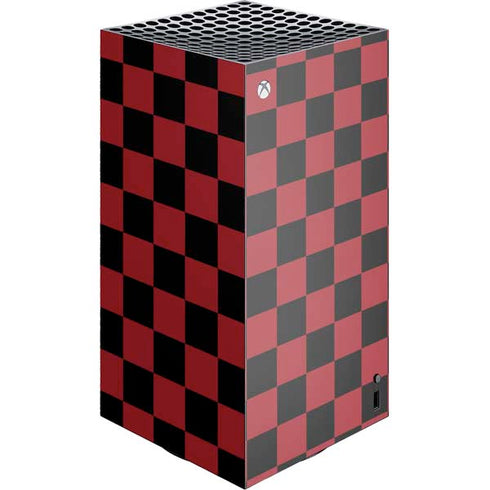 Red and Black Checkerboard XBox Series X Digital Edition Console Skin