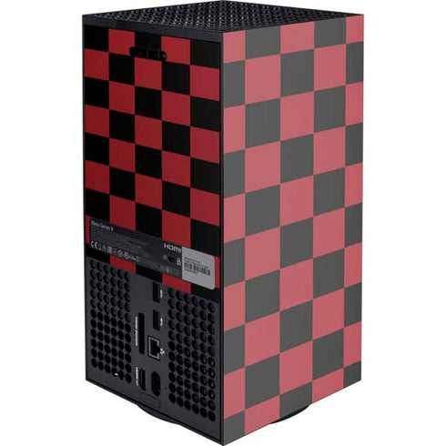 Red and Black Checkerboard XBox Series X Digital Edition Console Skin