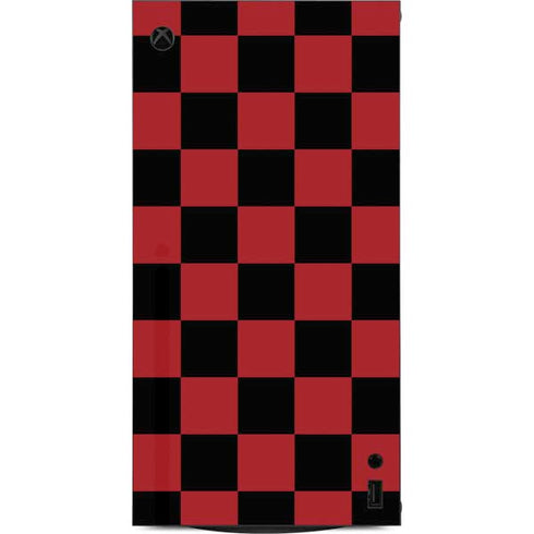 Red and Black Checkerboard XBox Series X Digital Edition Console Skin
