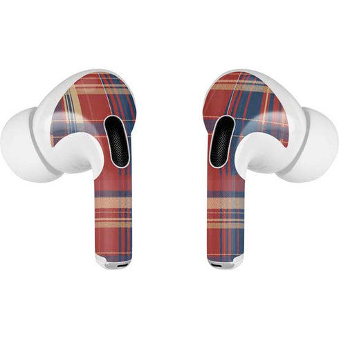 Red and Blue Plaid AirPods Skins