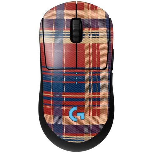 Red and Blue Plaid G Pro Wireless Gaming Mouse Skin