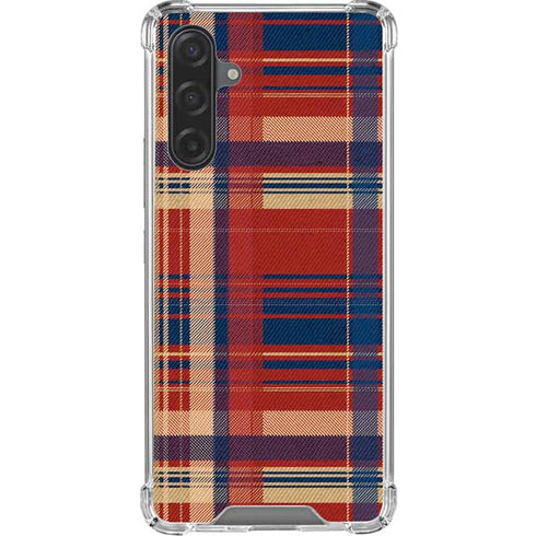Red and Blue Plaid Galaxy A17 Clear Case